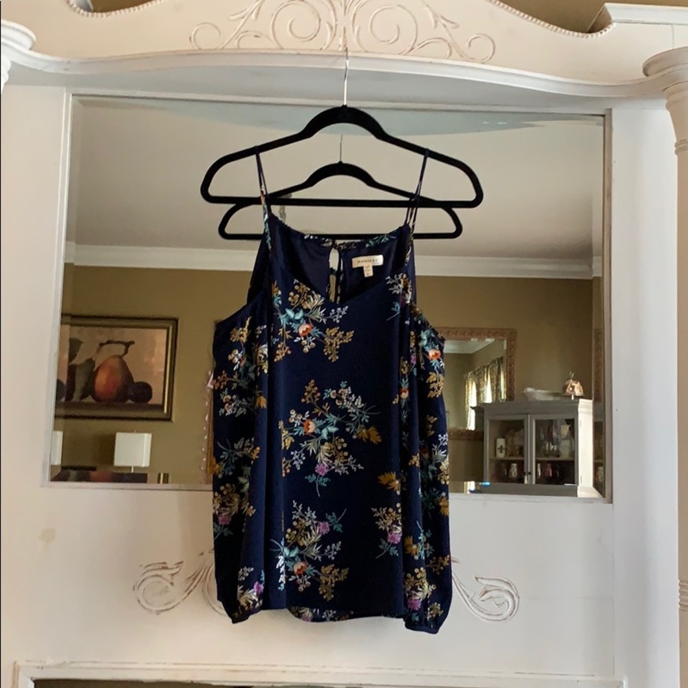 Long sleeve cold shoulder blouse